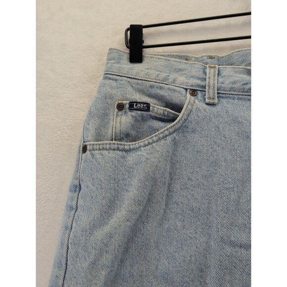 2- VTG Lee Shorts Mens 34 Made in USA 90s Riders Jeans Jorts Skate Light Wash - Picture 14 of 16